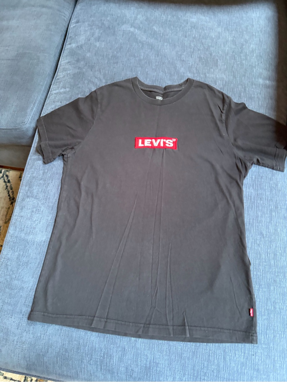 Levi's Black Short Sleeve Tee with Red Logo Patch